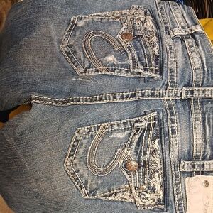 Silver Jeans Women's Distressed Blue Denim